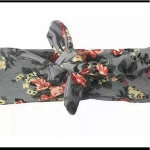 Headbands of Hope grey floral knotted headband